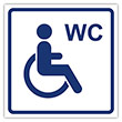 Визуальная пиктограмма «Туалет для инвалидов на кресле-коляске», ДС90 (пластик 2 мм, 150х150 мм)